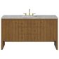 James Martin Hudson 60" Single Bathroom Vanity in Honey Oak with 3 cm Victorian Silver Silestone Top, Rectangular Sink and FreePower Wireless Charger, , large
