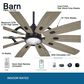 Minka-Aire Barn 65" Ceiling Fan with LED Light in Coal, , large