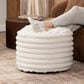 Jaxx Paran Round Ottoman in Mondo White, , large
