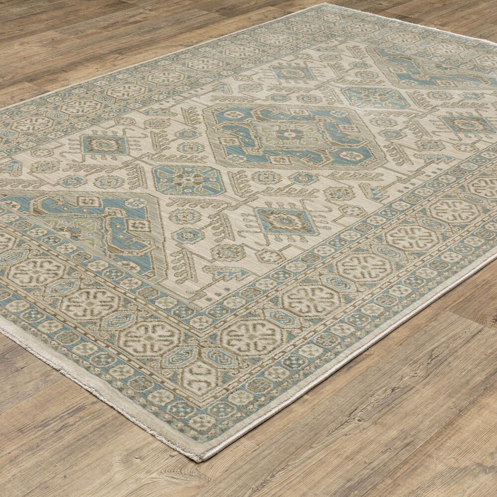 Oriental Weavers Maeve MAE05 Beige and Blue 9&#39;10&quot; x 12&#39;10&quot; Area Rug, , large