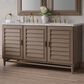 James Martin Vanities Portland 60" Double Bathroom Vanity in Whitewashed Walnut with 3 cm Eternal Jasmine Pearl Silestone Top, Rectangular Sinks and FreePower Wireless Charger, , large