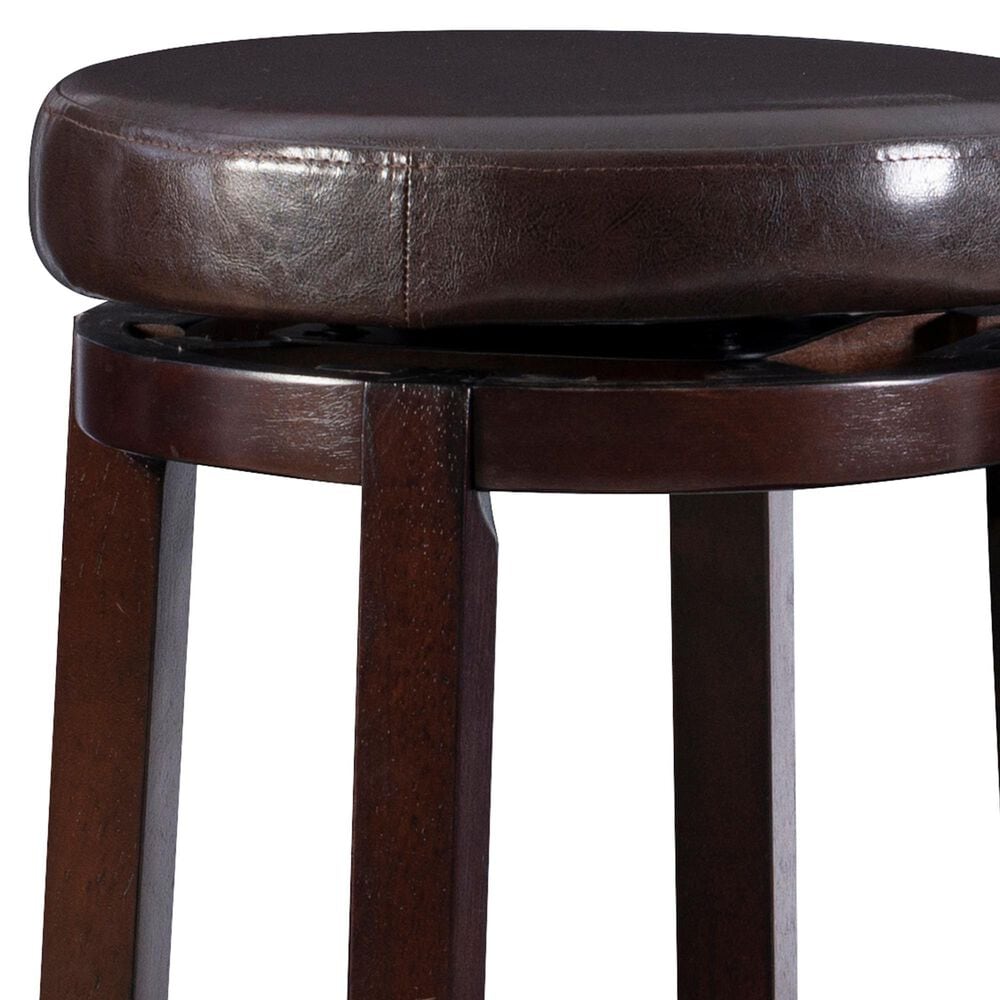 Linon Home Decor Maya Swivel Bar Stool with Brown Cushion in Rich Brown, , large