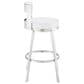 Blue River Flynn 30" Swivel Bar Stool with White Cushion in Brushed Stainless Steel, , large