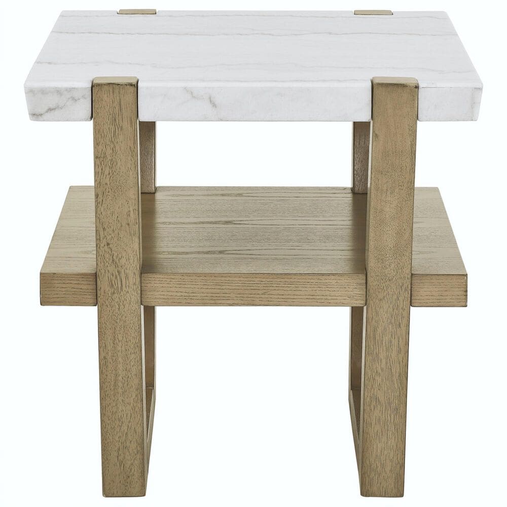 Crystal City Perth End Table in Weathered Sand and White, , large