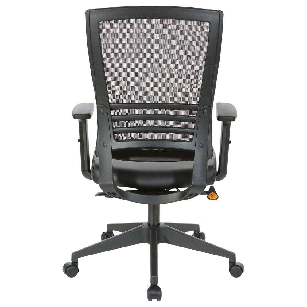 OSP Home Office Chair with Faux Leather Seat in Black, , large