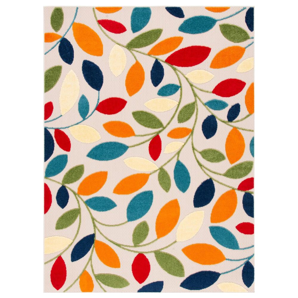 Safavieh Cabana CBN369A 9" x 12" Ivory and Green Indoor/Outdoor Area Performance Rug, , large