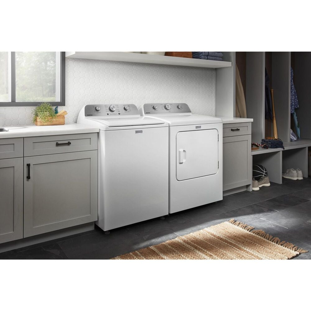 Maytag 4.3 Cu. Ft. Top Load Impeller Washer and 7.0 Cu. Ft. Electric Wrinkle Prevent Dryer Laundry Pair in White, , large