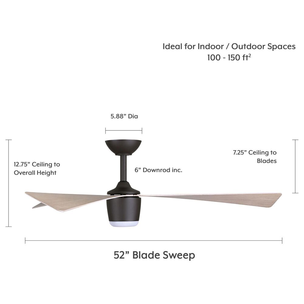 Minka-Aire Elavan 52" Indoor/Outdoor Ceiling Fan with LED Light in Dark Bronze, , large