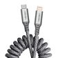 Ventev Chargesync Helix Coiled Usb C To Apple Lightning Cable 3ft - Gray, , large