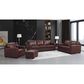 Amax Leather Chatsworth Stationary Loveseat in Raisin Brown, , large