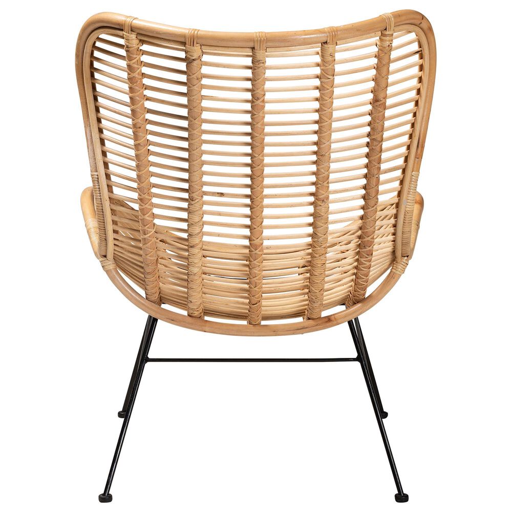 Baxton Studio Colorado Rattan Accent Chair in Natural Brown and Black, , large