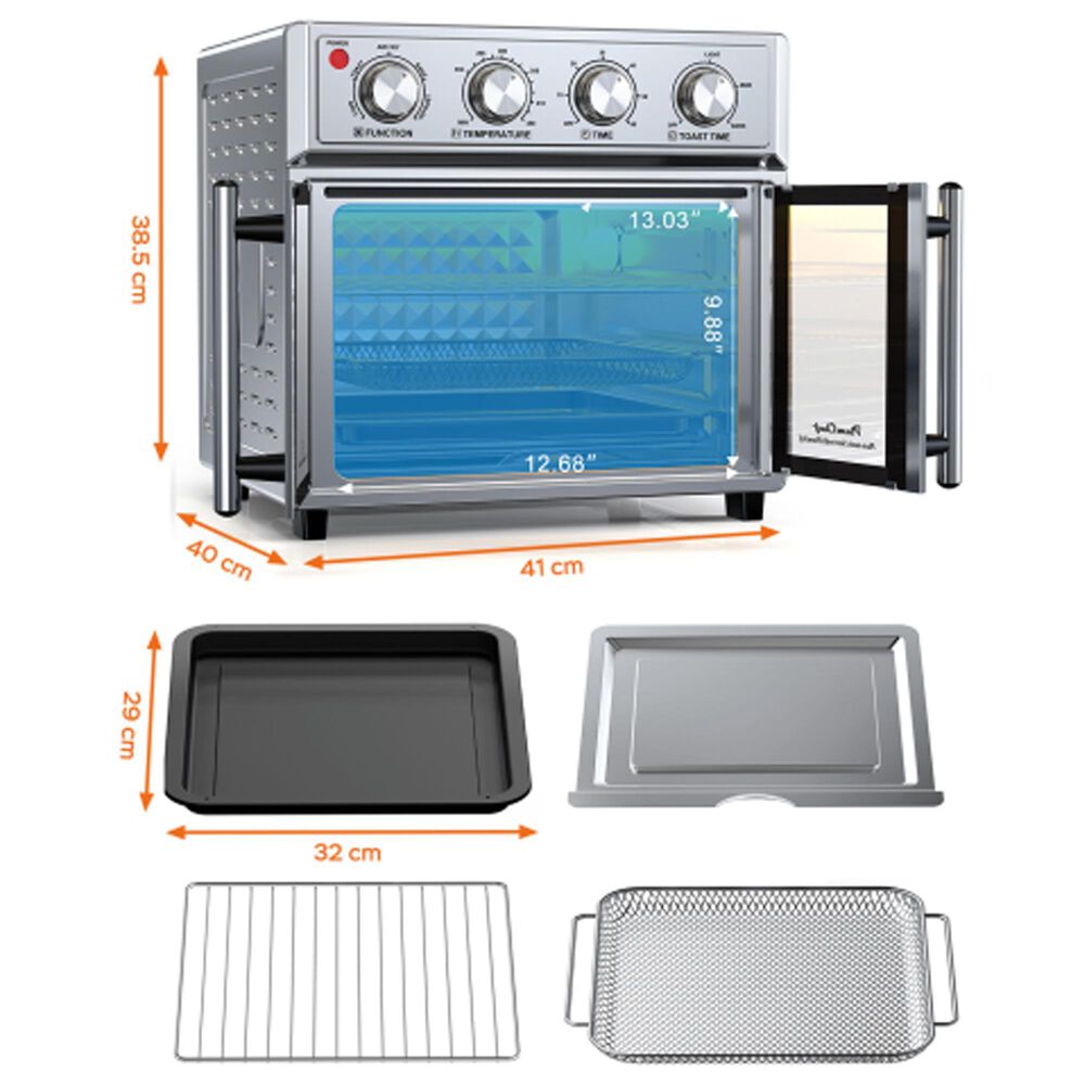HOMLUX 26 Qt Extra-Large Air Fryer Toaster Oven in Silver, , large