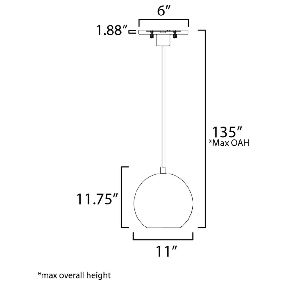 Maxim Lighting Nucleus 1-Light LED Pendant in Black and Natural Aged Brass, , large