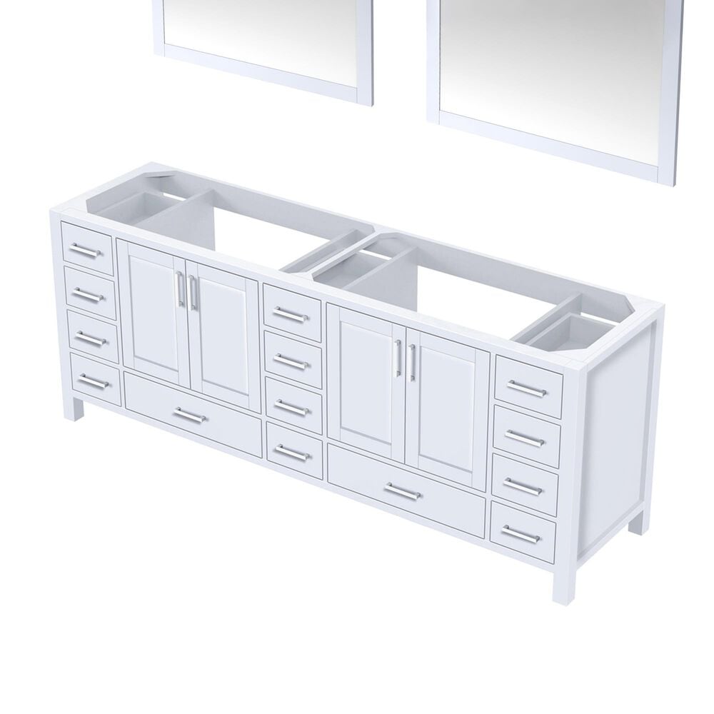 Lexora Home Jacques 84&quot; Double Bathroom Vanity Cabinet Only in Distressed Grey and 34&quot; Mirrors, , large