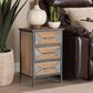 Baxton Studio Laurel 3-Drawer End Table in Whitewashed Oak Brown and Antique Grey, , large