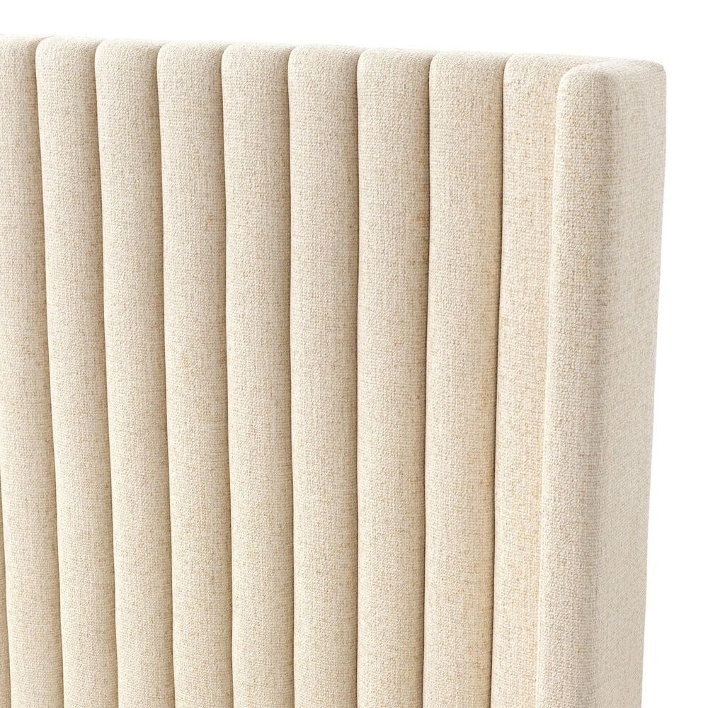 Four Hands Montgomery Queen Wingback Platform Bed in Thames Cream, , large
