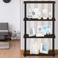 HOMLUX Turn-N-Tube 4-Tier Multipurpose Shelf Display Rack in Columbia Walnut and Black, , large