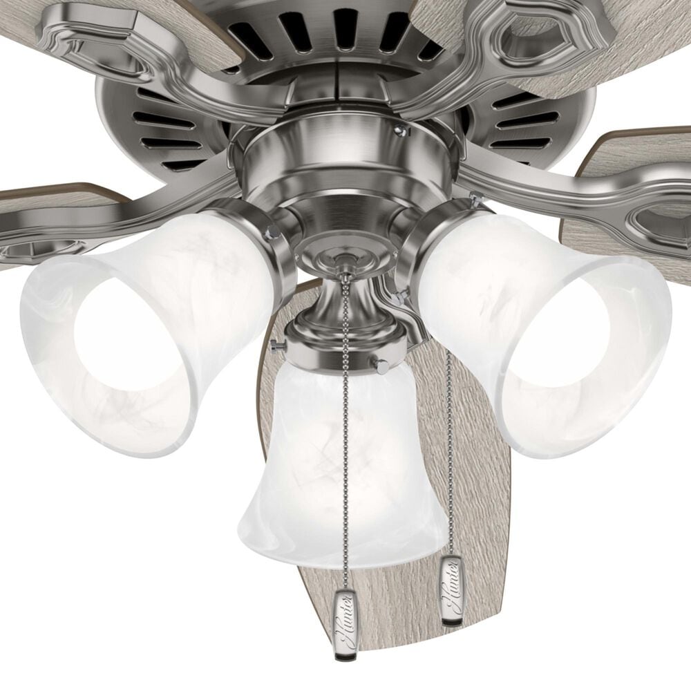 Hunter Builder Plus 52&quot; Ceiling Fan with Lights in Brushed Nickel, , large