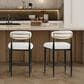 Morden Fort 26" Armless Counter Stool with White Boucle Fabric in Black and Gold (Set of 2), , large
