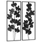Maple and Jade 36" x 14" Contemporary Flowers Wall Decor in Black (Set of 2), , large