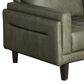 Chateau d"Ax Leather Accent Chair in Olive Green (Set of 2), , large