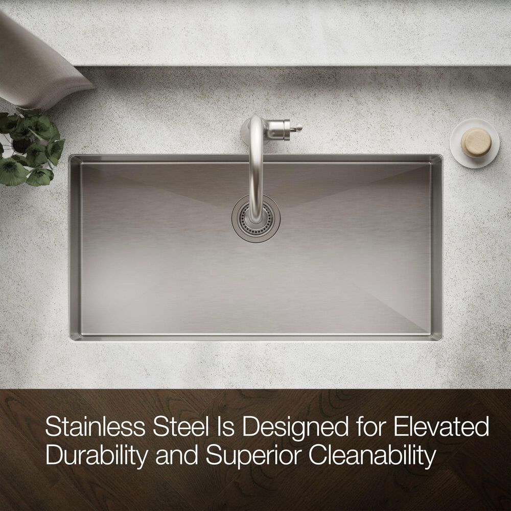 Kohler Strive 35" Undermount Single Bowl Kitchen Sinks in Stainless Steel, , large