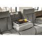 Ashley Mitchiner Manual Recliner Sofa with Drop Down Table in Fog, , large