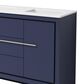 Lexora Home Lafarre 48" Double Bathroom Vanity in Navy Blue with 2 cm White Cultured Marble Top and Rectangular Sinks, , large