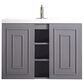 James Martin Vanities Alicante 39.5" Single Bathroom Vanity in Grey Smoke with 5 cm White Glossy Resin Top and Rectangular Sink, , large