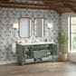 James Martin Vanities Breckenridge 60" Double Bathroom Vanity in Smokey Celadon with Single Hole 3 cm White Zeus Quartz Top and Rectangular Sinks, , large
