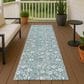 Dalyn Rug Company Soft Essentials Floral Teal 2"3" x 7"6" Indoor/Outdoor Runner, , large