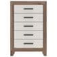 Ashley Sharnari 5-Drawer Chest in Antique White and Gray Brown, , large