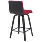 Armen Living Vienna Swivel Counter Height Stool with Red Upholstery in Black Brushed, , large