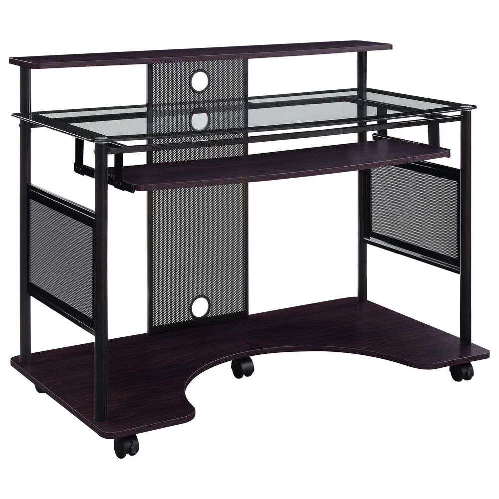OSP Home Vision Rolling Media Desk in Black, , large