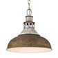 Golden Lighting Kinsley 1-Light Large Pendant with Antique Rust Shade in Aged Galvanized Steel, , large