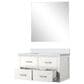 Lexora Home Castor 36" Single Bathroom Vanity in White with 2 cm White Quartz Top, Rectangular Sink and 34" Mirror, , large