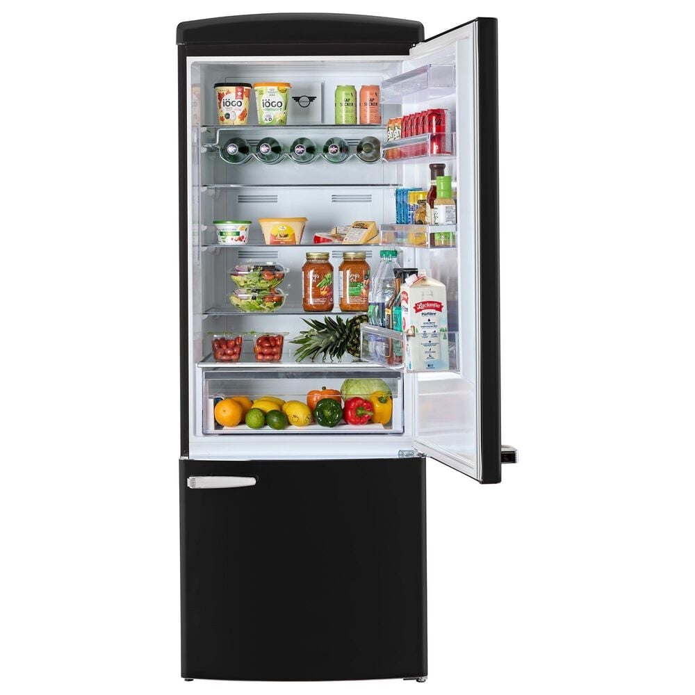 Unique Appliances Classic Retro 17 Cu. Ft Bottom Mount Refrigerator in Matte Black, , large