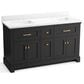 Kohler Charlemont 60" Double Bathroom Vanity in Ferrous Grey with 3 cm White Quartz Top and Rectangular Sinks, , large