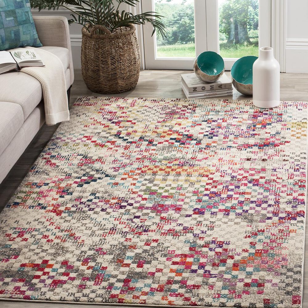 Safavieh Monaco MNC241G-10 10" x 14" Grey/Multi Area Rug, , large