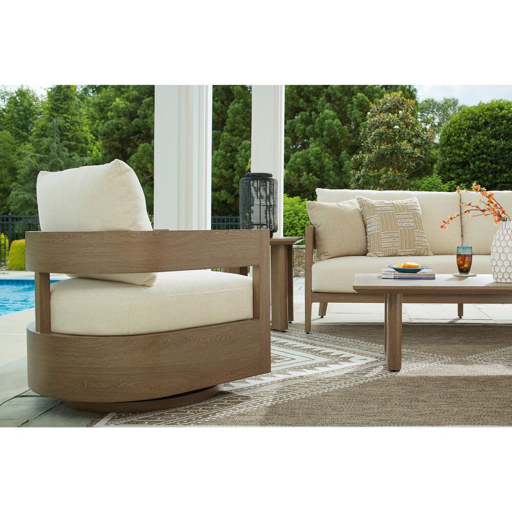 Ashley Serene Bay Swivel Glider Chair in White, , large