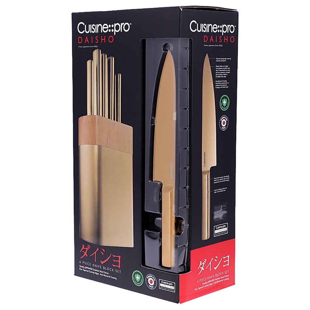 Power A Daisho Nara 6-Piece Knife Block Set in Brass, , large