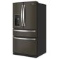 Whirlpool 26 Cu. Ft. 4-Door French Door Refrigerator with Prep and Store Bins in Black Stainless, , large