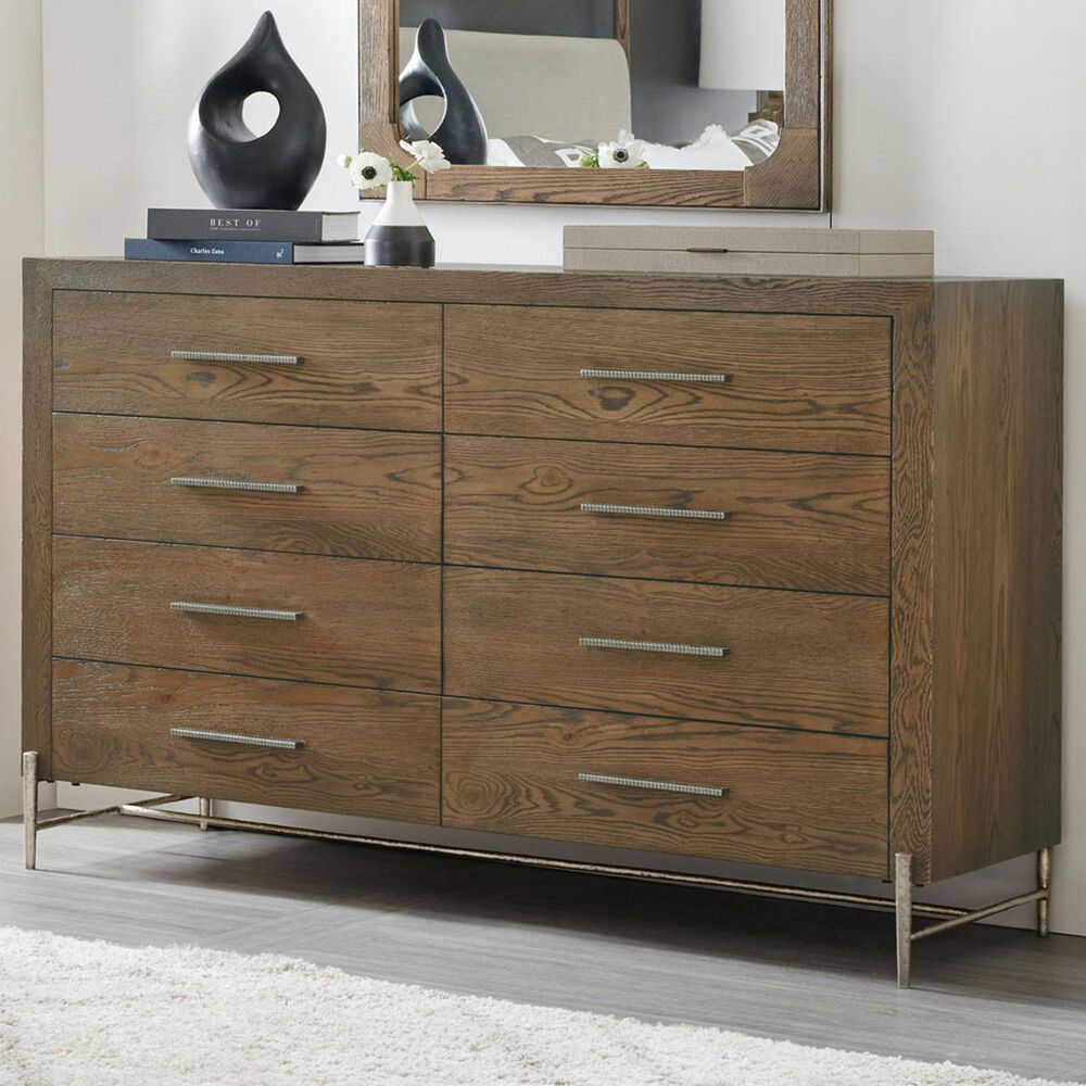 Hooker Furniture Chapman 8-Drawer Dresser in Warm Brown and Pewter, , large