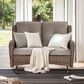 Sunwell Garden Outdoor Glider Loveseat with Brown Rattan in Gray, , large