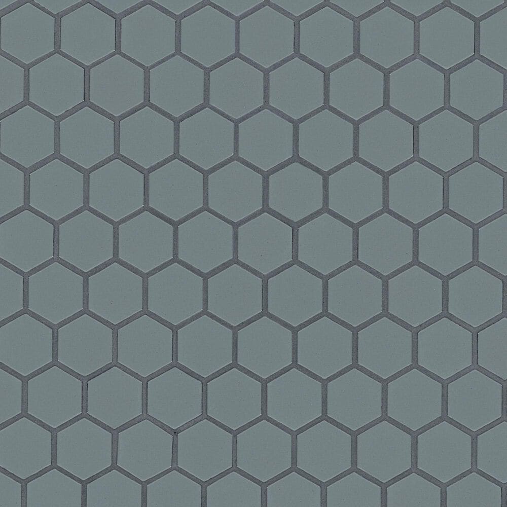 MS International Cielo Azul 1.5" x 1.15" Hexagon on 11" x 10" Porcelain Mosaic Sheet, , large