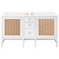 James Martin Vanities Addison 60" Double Bathroom Vanity in Glossy White with 3 cm White Zeus Quartz Top and Rectangular Sinks, , large