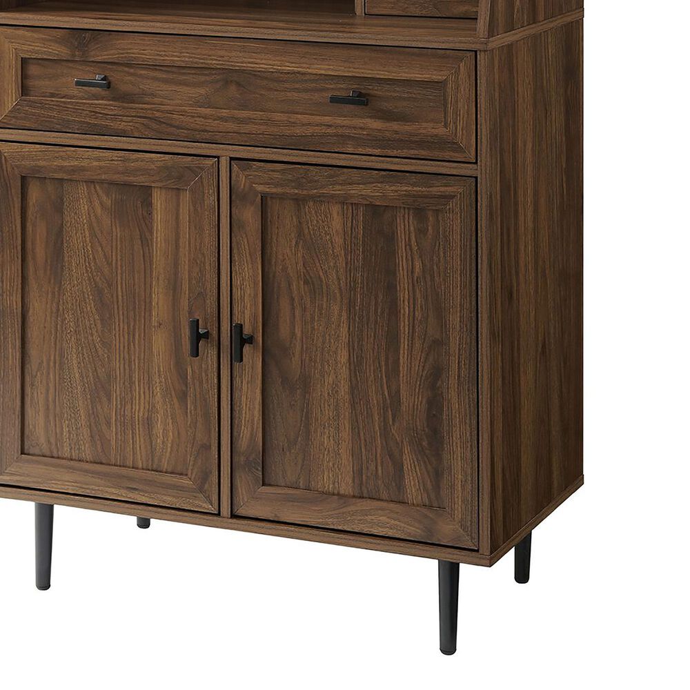 Walker Edison Belfast 64" Storage Desk with Hutch in Dark Walnut NFM