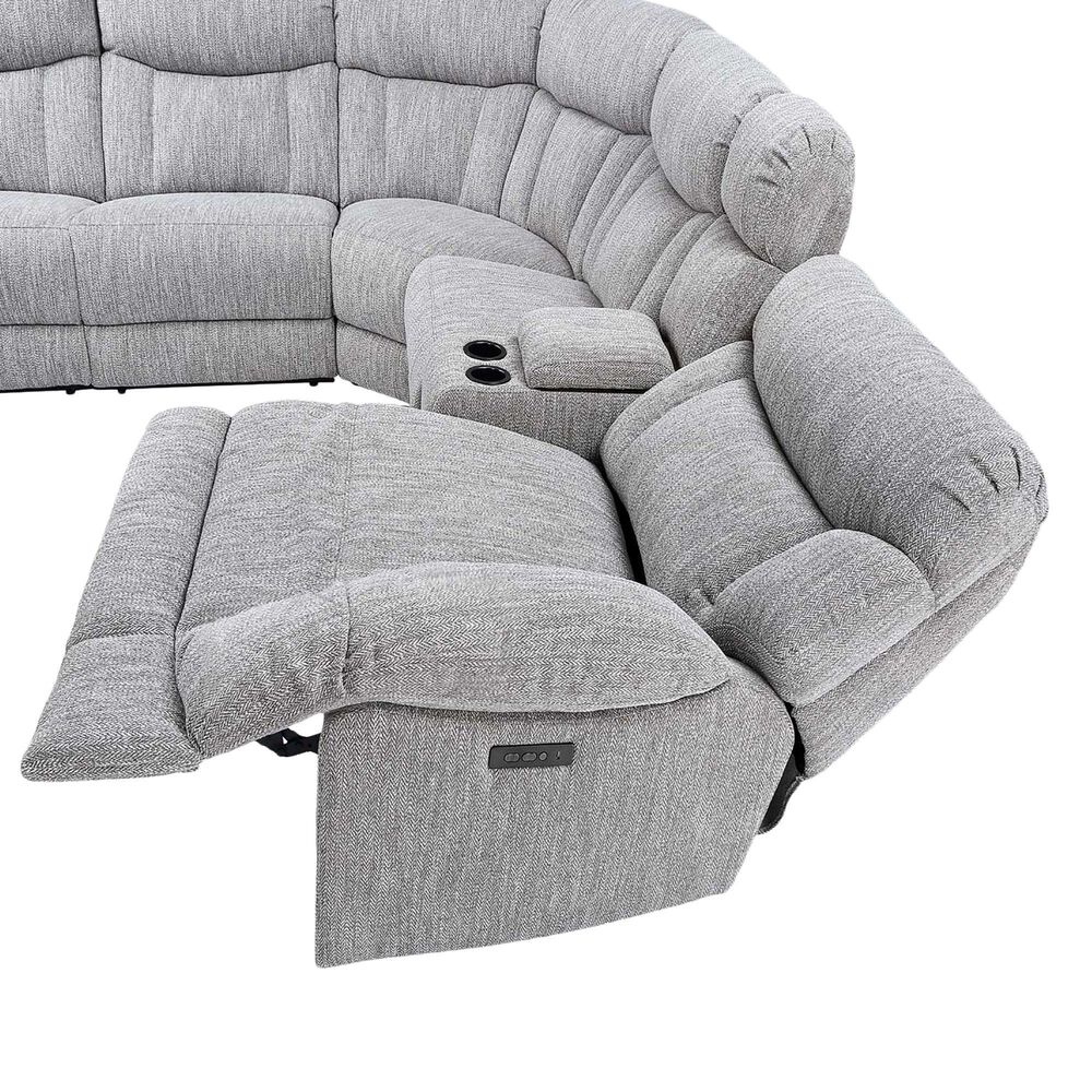 Steve Silver Park City 6Piece Power Reclining Curved Sectional in Pumice Shop NFM