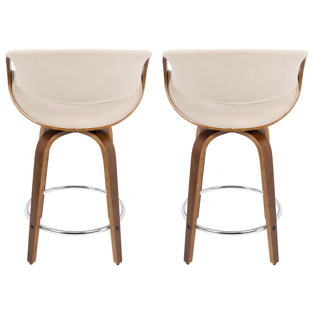 Lumisource Curvo Counter Stool in Cream &#40;Set of 2&#41;, , large