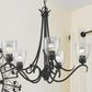 Golden Lighting Parrish 5-Light Chandelier in Black with Seeded Glass, , large